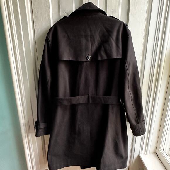 ASOS Design Belted Trench Coat in Black - Picture 6 of 7